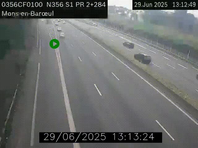 Webcam à l'entrée de Lille en direction du périphérique, à proximité de Mons-en-Baroeul sur la N356