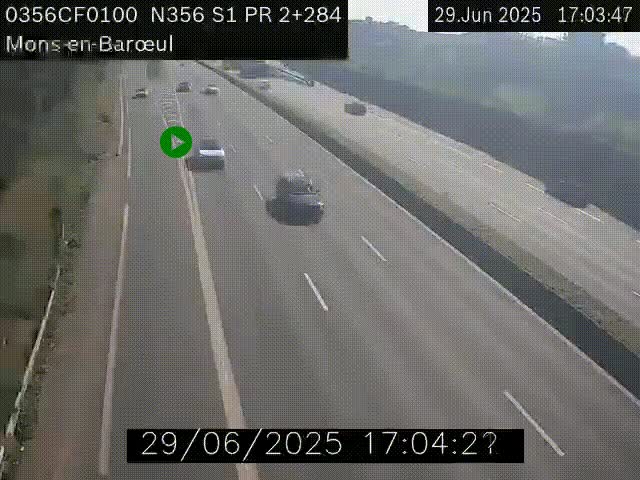 Webcam à l'entrée de Lille en direction du périphérique, à proximité de Mons-en-Baroeul sur la N356