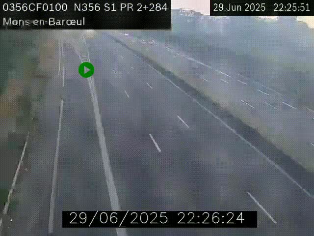 Webcam à l'entrée de Lille en direction du périphérique, à proximité de Mons-en-Baroeul sur la N356