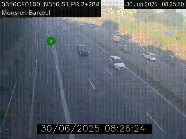 Webcam à l'entrée de Lille en direction du périphérique, à proximité de Mons-en-Baroeul sur la N356