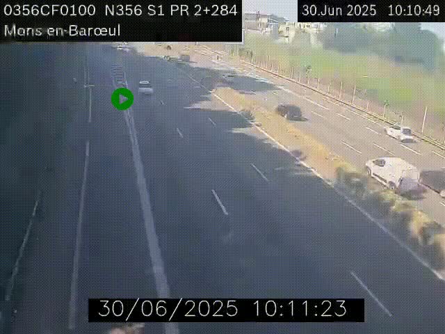 Webcam à l'entrée de Lille en direction du périphérique, à proximité de Mons-en-Baroeul sur la N356