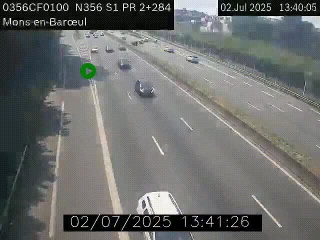 Webcam à l'entrée de Lille en direction du périphérique, à proximité de Mons-en-Baroeul sur la N356