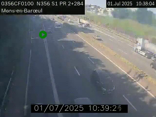 Webcam à l'entrée de Lille en direction du périphérique, à proximité de Mons-en-Baroeul sur la N356