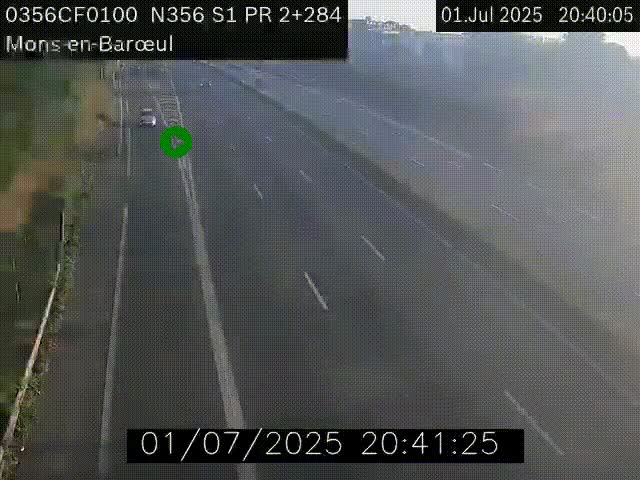Webcam à l'entrée de Lille en direction du périphérique, à proximité de Mons-en-Baroeul sur la N356