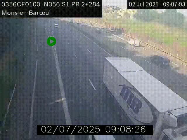 Webcam à l'entrée de Lille en direction du périphérique, à proximité de Mons-en-Baroeul sur la N356