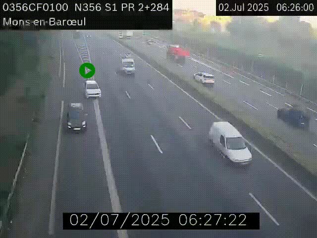 Webcam à l'entrée de Lille en direction du périphérique, à proximité de Mons-en-Baroeul sur la N356
