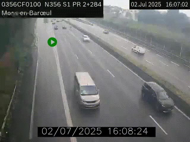 Webcam à l'entrée de Lille en direction du périphérique, à proximité de Mons-en-Baroeul sur la N356
