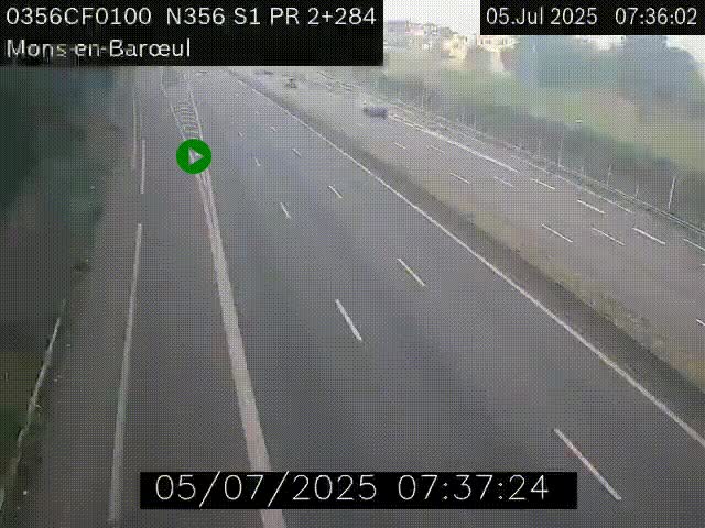 Webcam à l'entrée de Lille en direction du périphérique, à proximité de Mons-en-Baroeul sur la N356