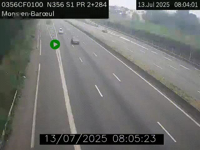 Webcam à l'entrée de Lille en direction du périphérique, à proximité de Mons-en-Baroeul sur la N356