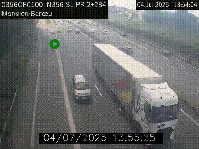 Webcam à l'entrée de Lille en direction du périphérique, à proximité de Mons-en-Baroeul sur la N356