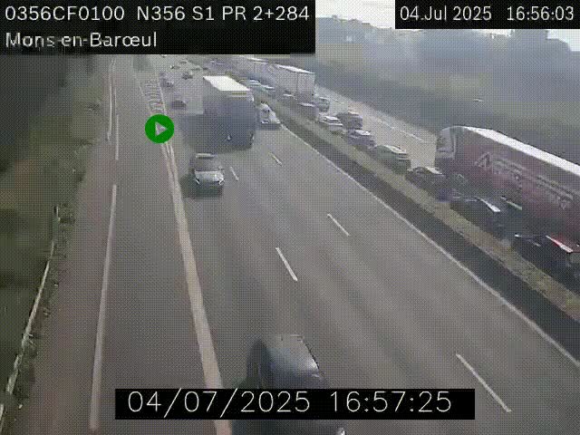 Webcam à l'entrée de Lille en direction du périphérique, à proximité de Mons-en-Baroeul sur la N356
