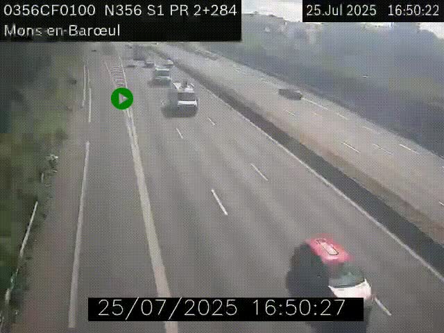 Webcam à l'entrée de Lille en direction du périphérique, à proximité de Mons-en-Baroeul sur la N356