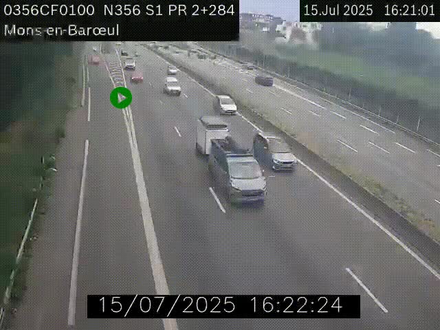 Webcam à l'entrée de Lille en direction du périphérique, à proximité de Mons-en-Baroeul sur la N356