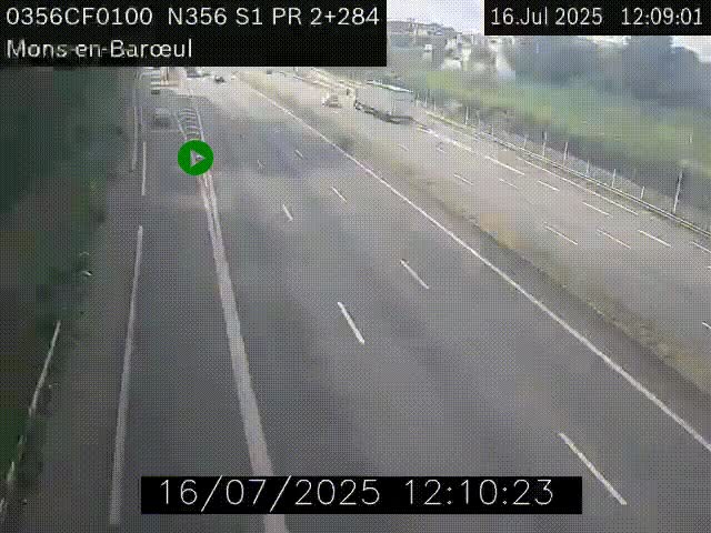 Webcam à l'entrée de Lille en direction du périphérique, à proximité de Mons-en-Baroeul sur la N356