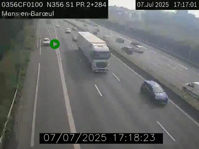 Webcam à l'entrée de Lille en direction du périphérique, à proximité de Mons-en-Baroeul sur la N356