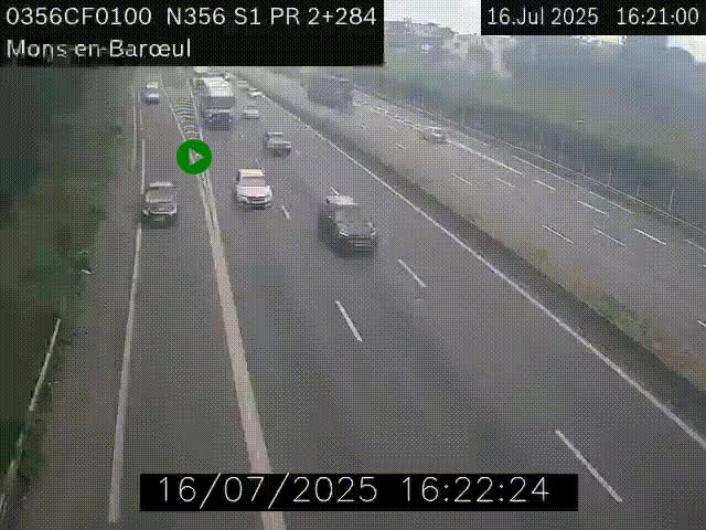 Webcam à l'entrée de Lille en direction du périphérique, à proximité de Mons-en-Baroeul sur la N356