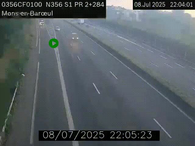 Webcam à l'entrée de Lille en direction du périphérique, à proximité de Mons-en-Baroeul sur la N356