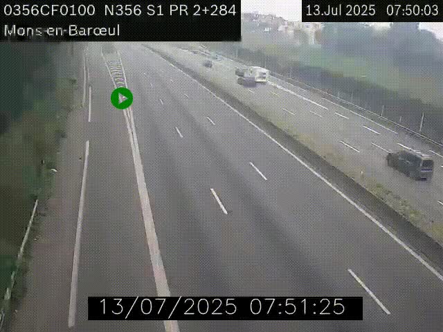 Webcam à l'entrée de Lille en direction du périphérique, à proximité de Mons-en-Baroeul sur la N356