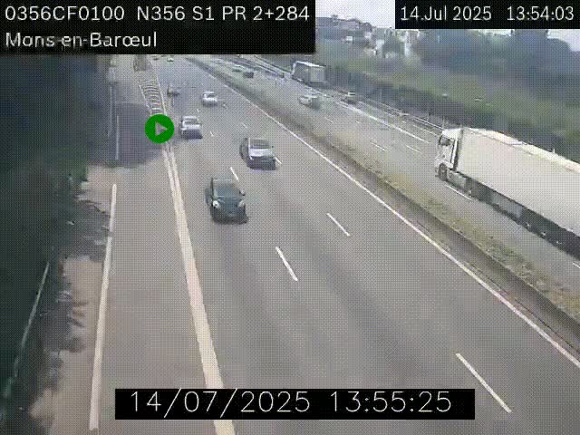 Webcam à l'entrée de Lille en direction du périphérique, à proximité de Mons-en-Baroeul sur la N356