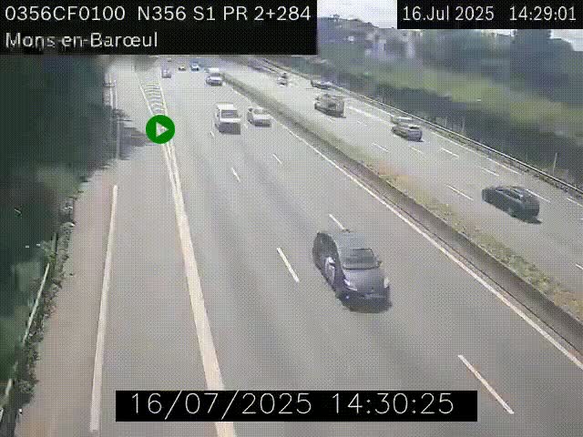 Webcam à l'entrée de Lille en direction du périphérique, à proximité de Mons-en-Baroeul sur la N356
