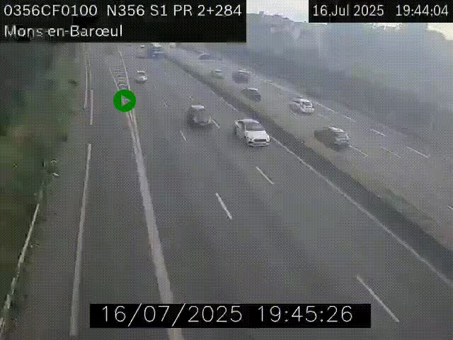 Webcam à l'entrée de Lille en direction du périphérique, à proximité de Mons-en-Baroeul sur la N356