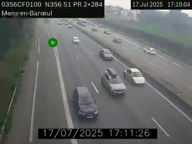 Webcam à l'entrée de Lille en direction du périphérique, à proximité de Mons-en-Baroeul sur la N356