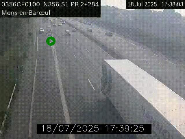Webcam à l'entrée de Lille en direction du périphérique, à proximité de Mons-en-Baroeul sur la N356