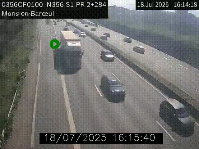 Webcam à l'entrée de Lille en direction du périphérique, à proximité de Mons-en-Baroeul sur la N356