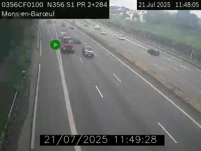 Webcam à l'entrée de Lille en direction du périphérique, à proximité de Mons-en-Baroeul sur la N356
