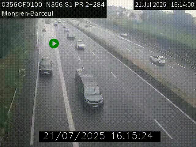Webcam à l'entrée de Lille en direction du périphérique, à proximité de Mons-en-Baroeul sur la N356