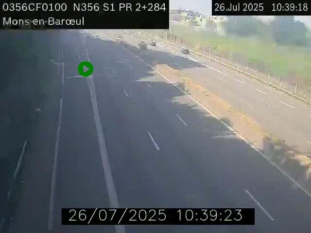 Webcam à l'entrée de Lille en direction du périphérique, à proximité de Mons-en-Baroeul sur la N356