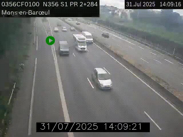 Webcam à l'entrée de Lille en direction du périphérique, à proximité de Mons-en-Baroeul sur la N356