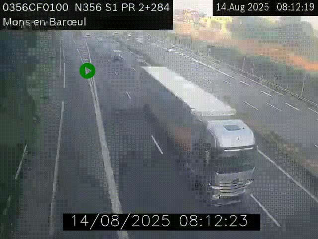 Webcam à l'entrée de Lille en direction du périphérique, à proximité de Mons-en-Baroeul sur la N356