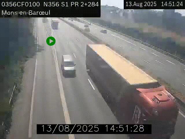 Webcam à l'entrée de Lille en direction du périphérique, à proximité de Mons-en-Baroeul sur la N356