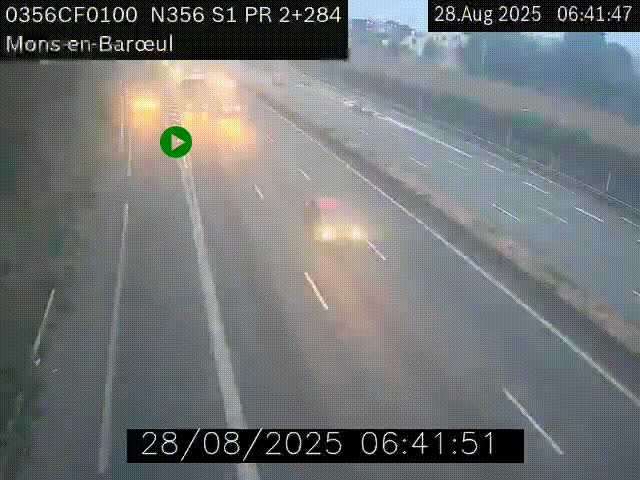 Webcam à l'entrée de Lille en direction du périphérique, à proximité de Mons-en-Baroeul sur la N356