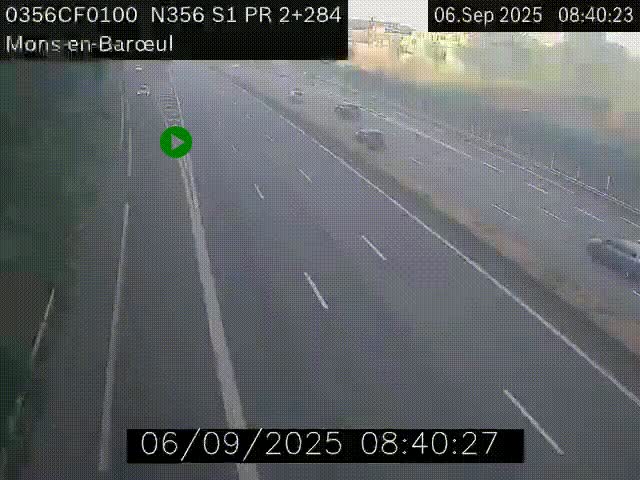 Webcam à l'entrée de Lille en direction du périphérique, à proximité de Mons-en-Baroeul sur la N356
