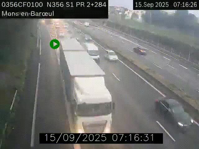 Webcam à l'entrée de Lille en direction du périphérique, à proximité de Mons-en-Baroeul sur la N356