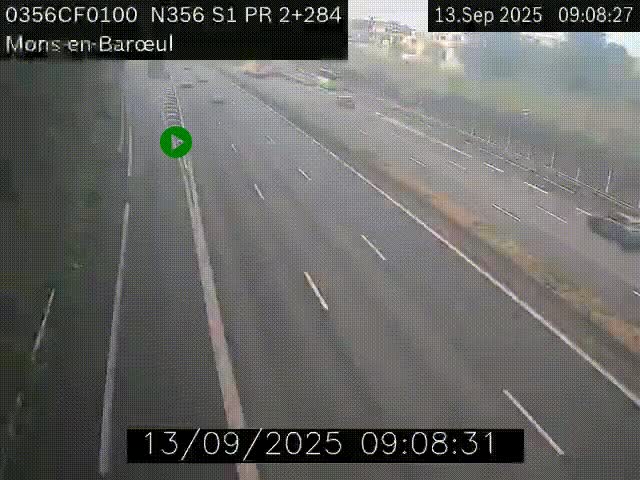 Webcam à l'entrée de Lille en direction du périphérique, à proximité de Mons-en-Baroeul sur la N356
