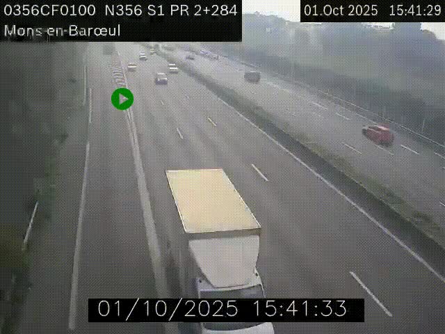 Webcam à l'entrée de Lille en direction du périphérique, à proximité de Mons-en-Baroeul sur la N356