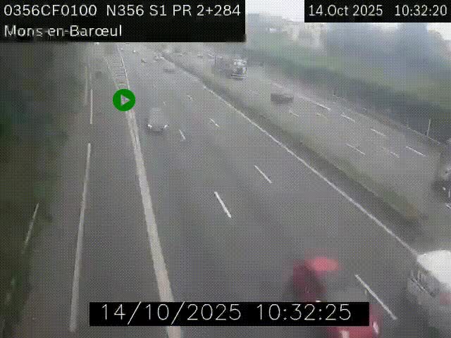 Webcam à l'entrée de Lille en direction du périphérique, à proximité de Mons-en-Baroeul sur la N356