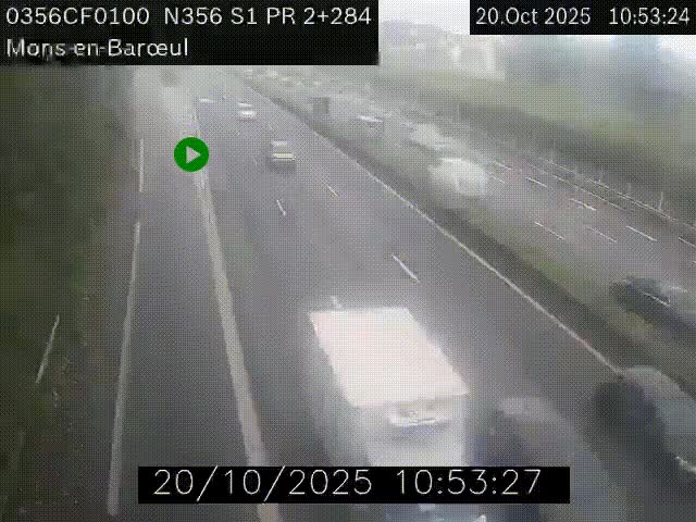 Webcam à l'entrée de Lille en direction du périphérique, à proximité de Mons-en-Baroeul sur la N356