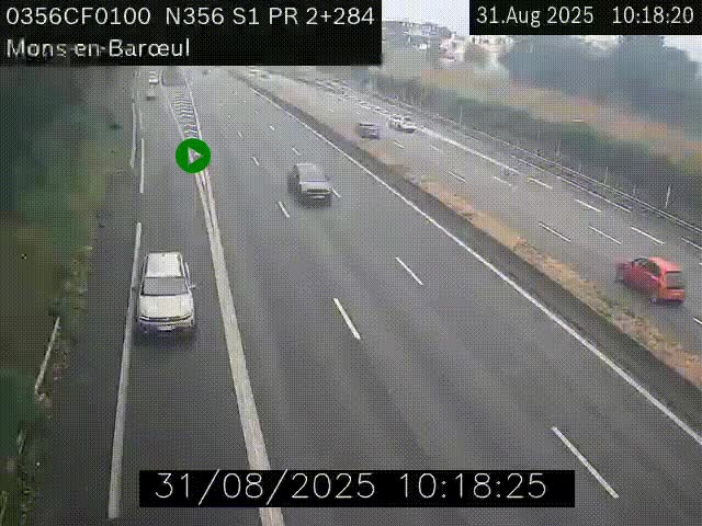 Webcam à l'entrée de Lille en direction du périphérique, à proximité de Mons-en-Baroeul sur la N356