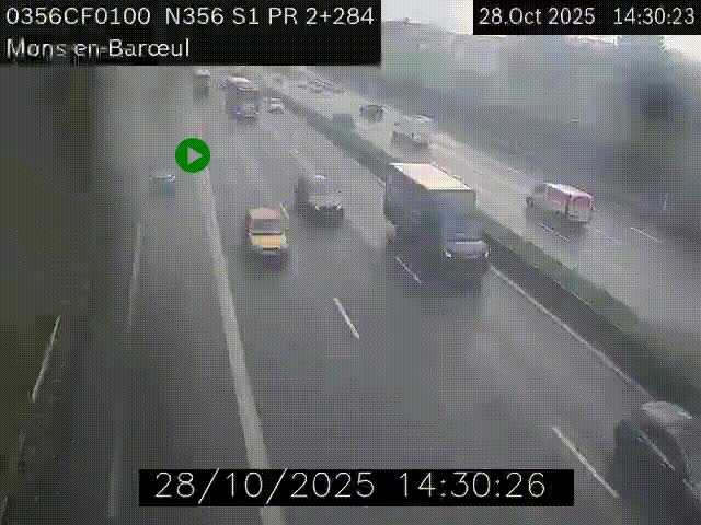 Webcam à l'entrée de Lille en direction du périphérique, à proximité de Mons-en-Baroeul sur la N356