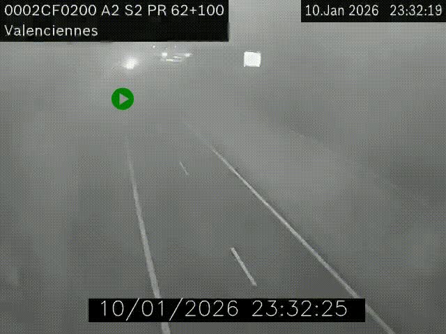 <h2>Webcam autoroute A2 à Valenciennes. Vue orientée vers Maubeuge et Mons (Belgique)</h2>