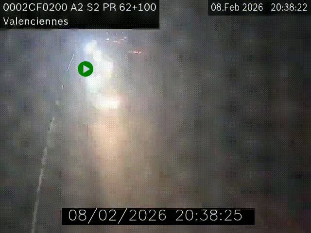 <h2>Webcam autoroute A2 à Valenciennes. Vue orientée vers Maubeuge et Mons (Belgique)</h2>