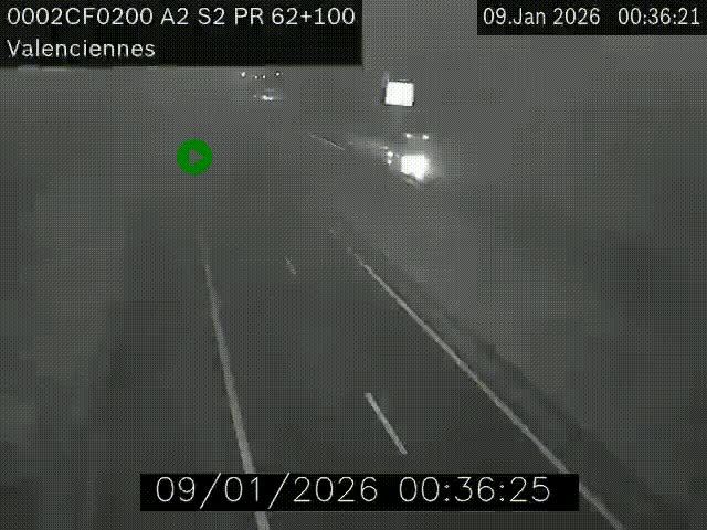 <h2>Webcam autoroute A2 à Valenciennes. Vue orientée vers Maubeuge et Mons (Belgique)</h2>