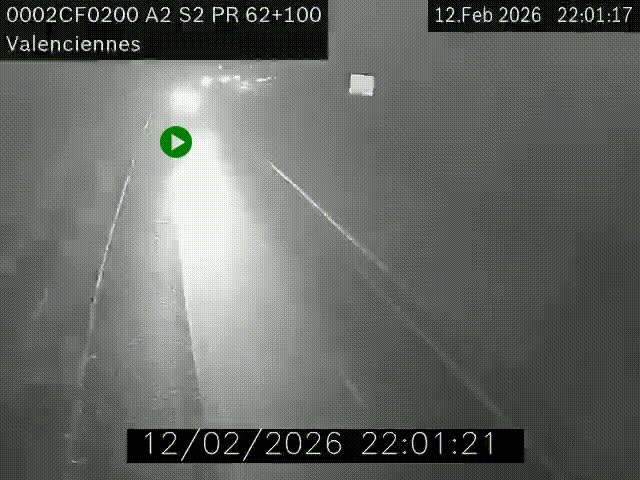 <h2>Webcam autoroute A2 à Valenciennes. Vue orientée vers Maubeuge et Mons (Belgique)</h2>