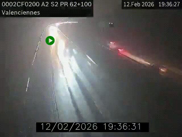 <h2>Webcam autoroute A2 à Valenciennes. Vue orientée vers Maubeuge et Mons (Belgique)</h2>