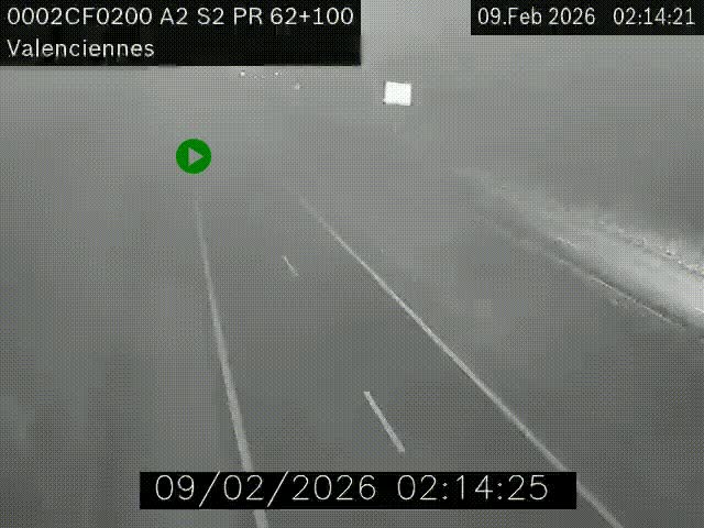 <h2>Webcam autoroute A2 à Valenciennes. Vue orientée vers Maubeuge et Mons (Belgique)</h2>