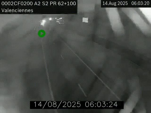 Webcam autoroute A2 à Valenciennes. Vue orientée vers Maubeuge et Mons (Belgique)